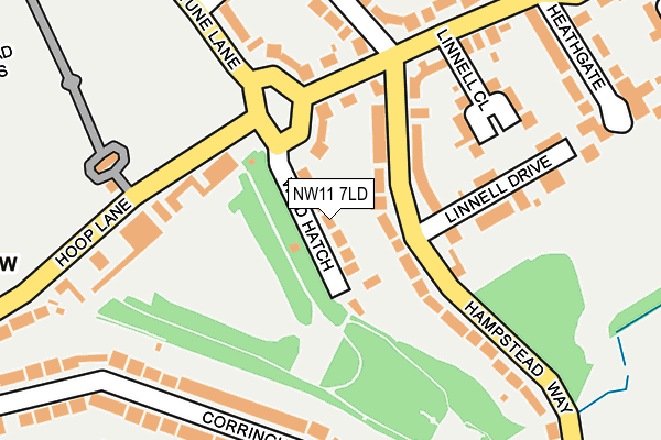 NW11 7LD map - OS OpenMap – Local (Ordnance Survey)