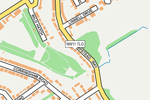 NW11 7LG map - OS OpenMap – Local (Ordnance Survey)
