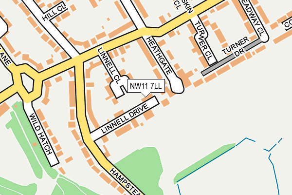 NW11 7LL map - OS OpenMap – Local (Ordnance Survey)
