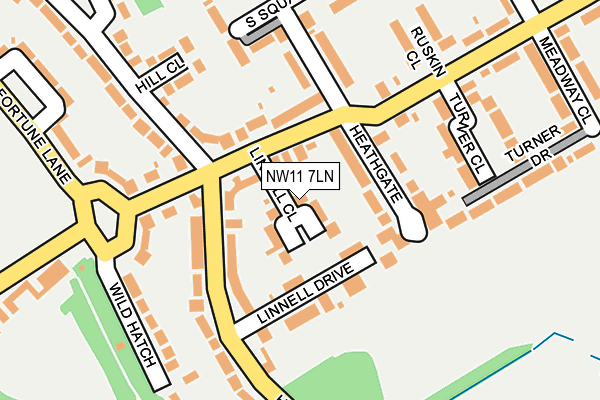 NW11 7LN map - OS OpenMap – Local (Ordnance Survey)