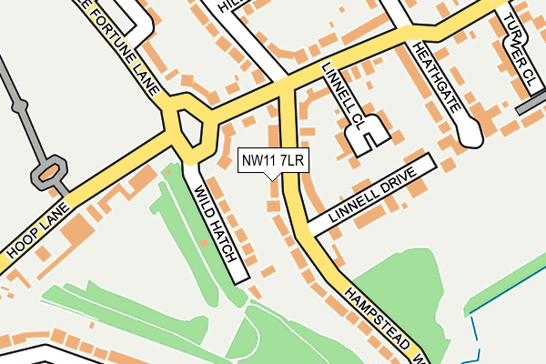 NW11 7LR map - OS OpenMap – Local (Ordnance Survey)