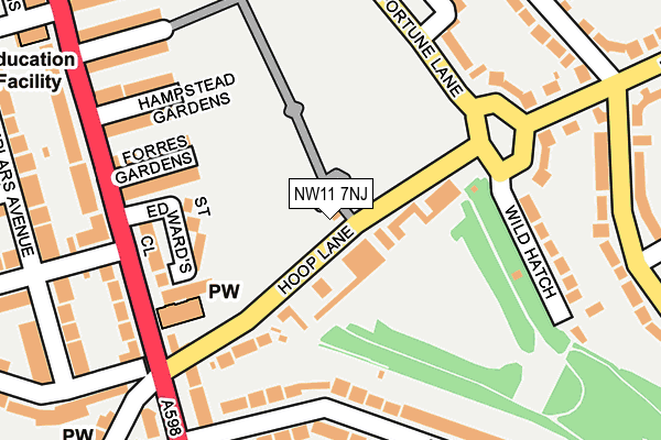 NW11 7NJ map - OS OpenMap – Local (Ordnance Survey)