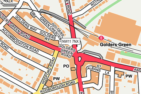 NW11 7NX map - OS OpenMap – Local (Ordnance Survey)