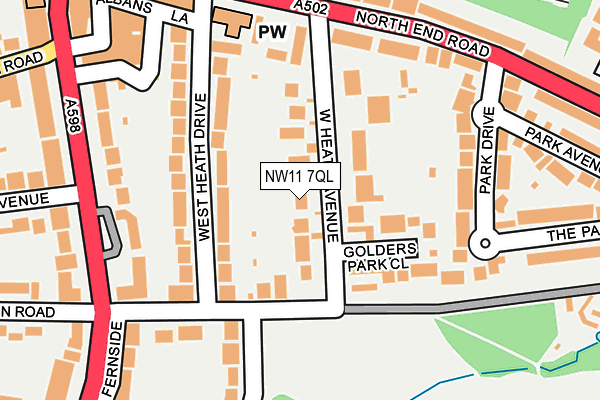 NW11 7QL map - OS OpenMap – Local (Ordnance Survey)