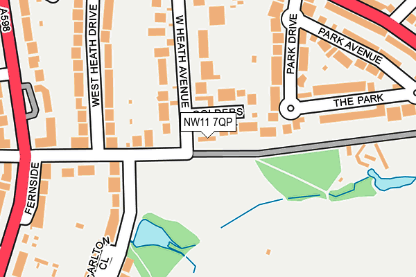 NW11 7QP map - OS OpenMap – Local (Ordnance Survey)