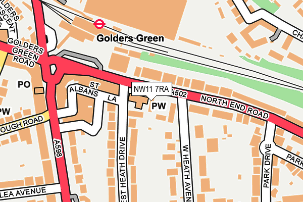 NW11 7RA map - OS OpenMap – Local (Ordnance Survey)