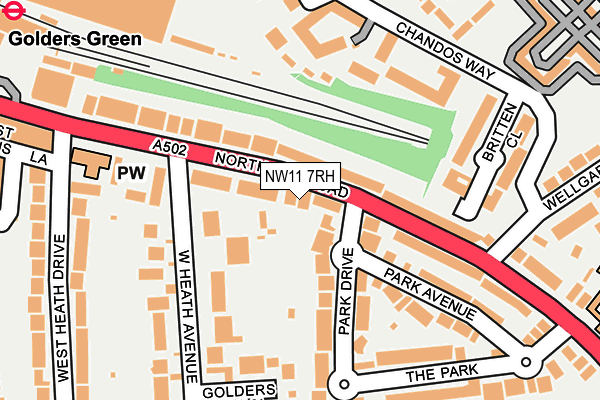 NW11 7RH map - OS OpenMap – Local (Ordnance Survey)