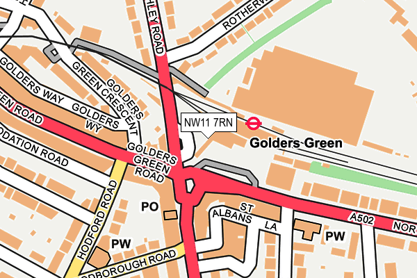 NW11 7RN map - OS OpenMap – Local (Ordnance Survey)