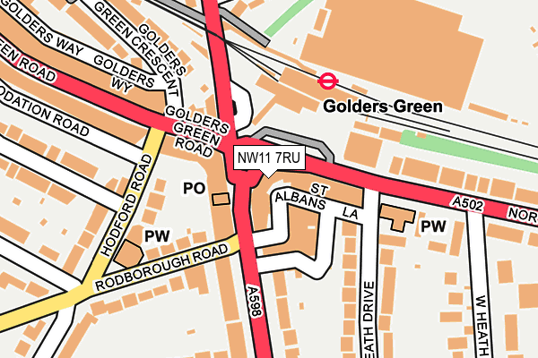 NW11 7RU map - OS OpenMap – Local (Ordnance Survey)