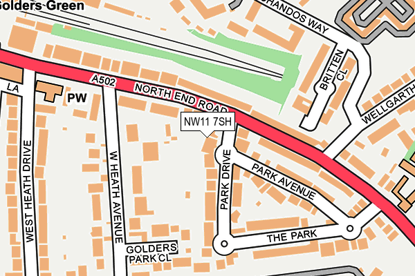 NW11 7SH map - OS OpenMap – Local (Ordnance Survey)