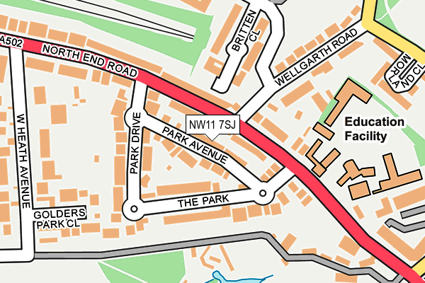 NW11 7SJ map - OS OpenMap – Local (Ordnance Survey)