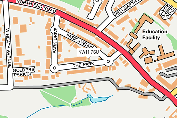 NW11 7SU map - OS OpenMap – Local (Ordnance Survey)