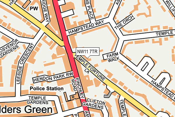NW11 7TR map - OS OpenMap – Local (Ordnance Survey)
