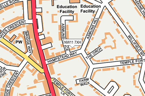NW11 7XH map - OS OpenMap – Local (Ordnance Survey)