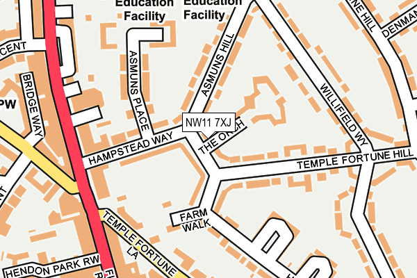 NW11 7XJ map - OS OpenMap – Local (Ordnance Survey)