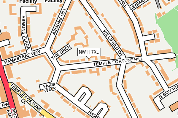 NW11 7XL map - OS OpenMap – Local (Ordnance Survey)