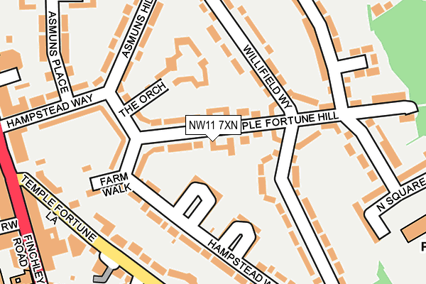 NW11 7XN map - OS OpenMap – Local (Ordnance Survey)