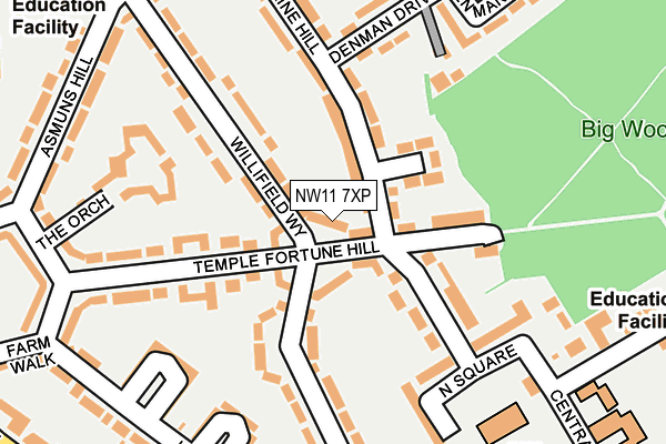 NW11 7XP map - OS OpenMap – Local (Ordnance Survey)