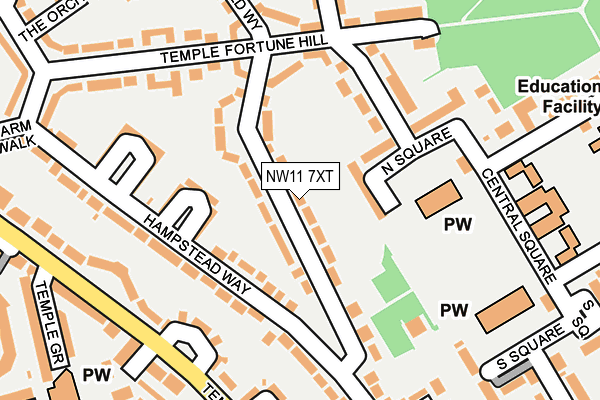 NW11 7XT map - OS OpenMap – Local (Ordnance Survey)