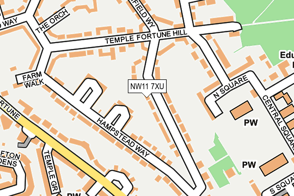 NW11 7XU map - OS OpenMap – Local (Ordnance Survey)