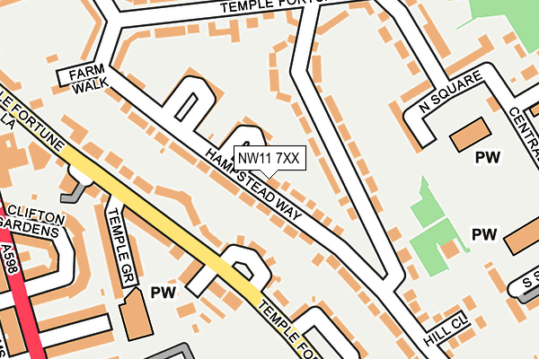 NW11 7XX map - OS OpenMap – Local (Ordnance Survey)