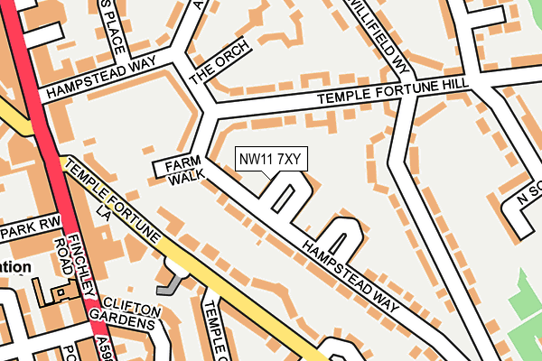 NW11 7XY map - OS OpenMap – Local (Ordnance Survey)