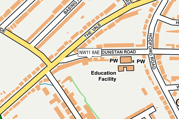 NW11 8AE map - OS OpenMap – Local (Ordnance Survey)