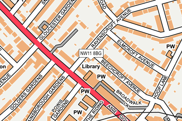 NW11 8BG map - OS OpenMap – Local (Ordnance Survey)