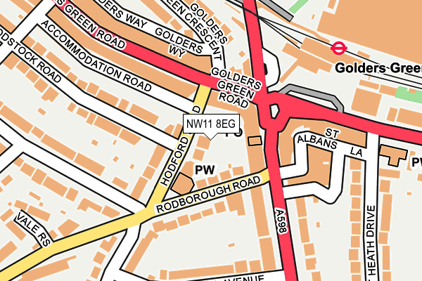 NW11 8EG map - OS OpenMap – Local (Ordnance Survey)