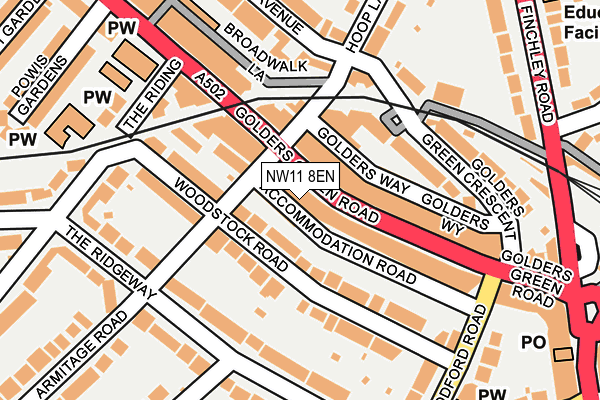 NW11 8EN map - OS OpenMap – Local (Ordnance Survey)