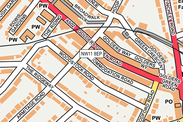 NW11 8EP map - OS OpenMap – Local (Ordnance Survey)