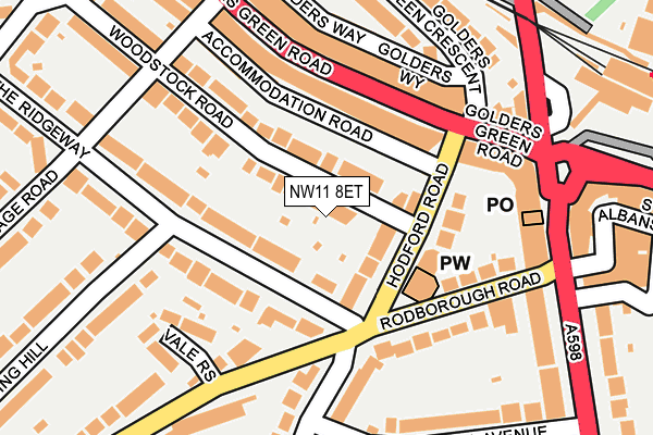NW11 8ET map - OS OpenMap – Local (Ordnance Survey)