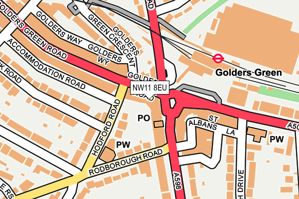 NW11 8EU map - OS OpenMap – Local (Ordnance Survey)