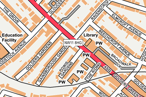 NW11 8HG map - OS OpenMap – Local (Ordnance Survey)
