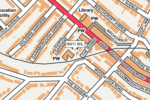 NW11 8HL map - OS OpenMap – Local (Ordnance Survey)
