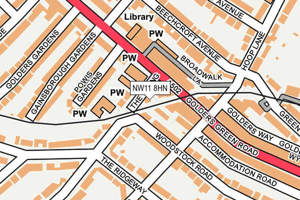 NW11 8HN map - OS OpenMap – Local (Ordnance Survey)