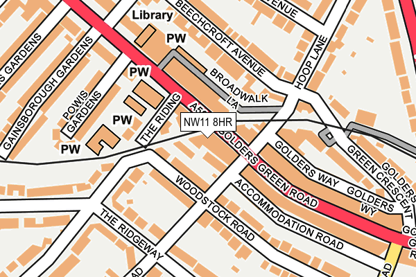 NW11 8HR map - OS OpenMap – Local (Ordnance Survey)