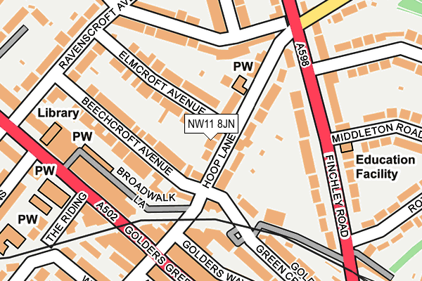 NW11 8JN map - OS OpenMap – Local (Ordnance Survey)