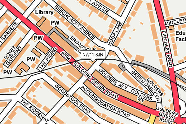 NW11 8JR map - OS OpenMap – Local (Ordnance Survey)