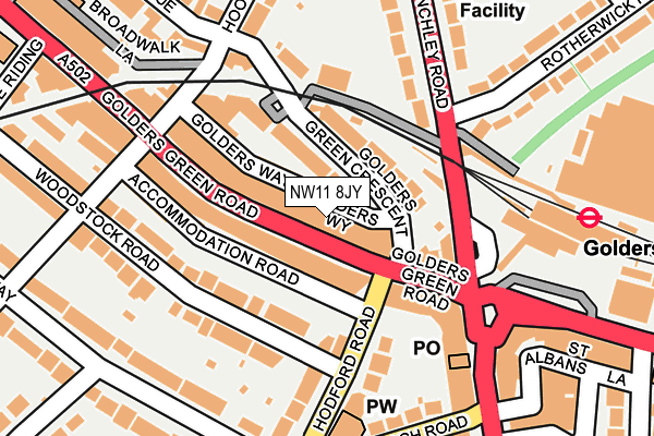 NW11 8JY map - OS OpenMap – Local (Ordnance Survey)
