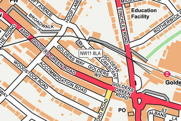 NW11 8LA map - OS OpenMap – Local (Ordnance Survey)