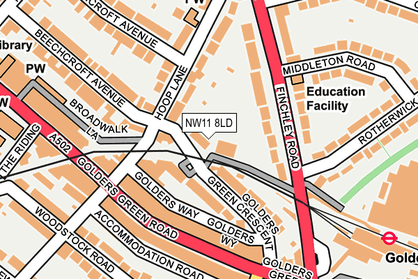 NW11 8LD map - OS OpenMap – Local (Ordnance Survey)