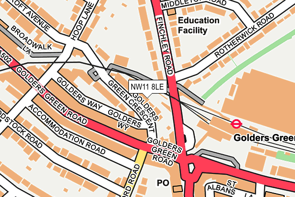 NW11 8LE map - OS OpenMap – Local (Ordnance Survey)