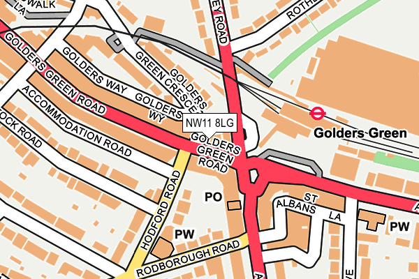 NW11 8LG map - OS OpenMap – Local (Ordnance Survey)