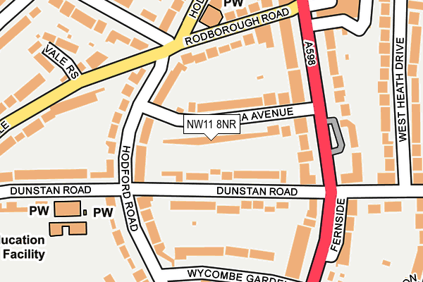 NW11 8NR map - OS OpenMap – Local (Ordnance Survey)