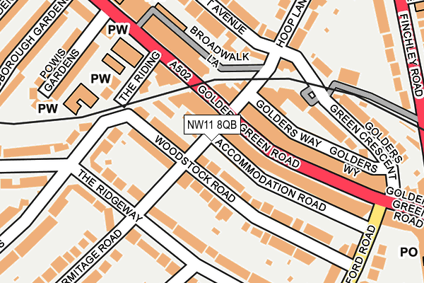 NW11 8QB map - OS OpenMap – Local (Ordnance Survey)