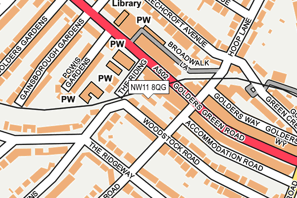 NW11 8QG map - OS OpenMap – Local (Ordnance Survey)