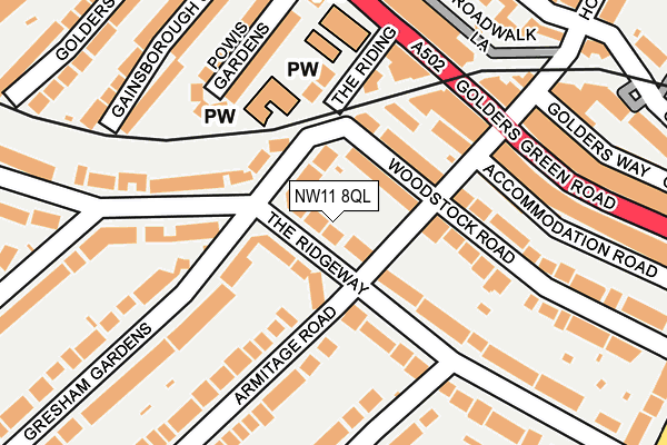 NW11 8QL map - OS OpenMap – Local (Ordnance Survey)