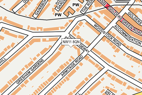 NW11 8QN map - OS OpenMap – Local (Ordnance Survey)