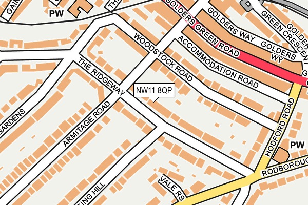 NW11 8QP map - OS OpenMap – Local (Ordnance Survey)